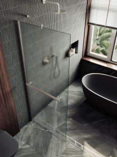 Душевая перегородка MaybahGlass MGD-731-5ш 79см хром матовый